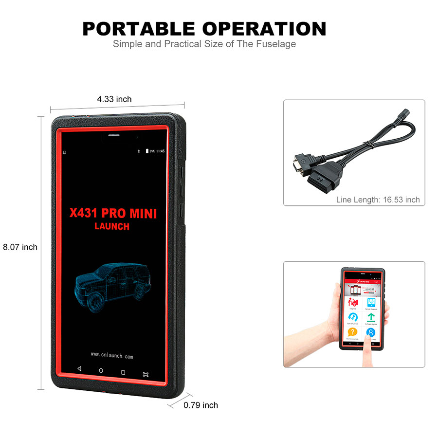 X-431 Pro Mini Tablet Size